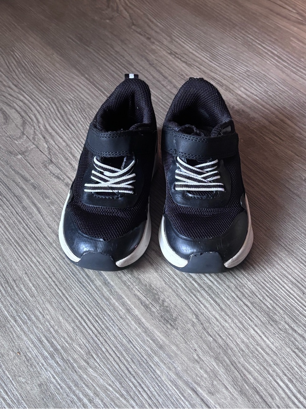Athletic Works Black Kids Sneakers with White Soles